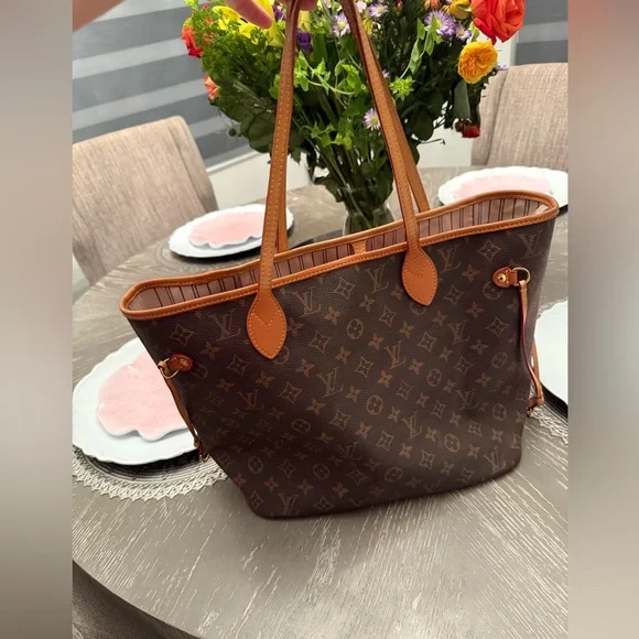 Brown and Tan Monogram Tote - Picture 1 of 15